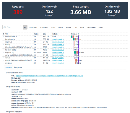 Speed Index or Start Render are some metrics provided by Dareboost related to UX