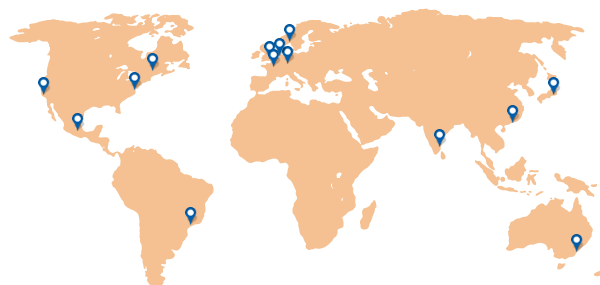 Carte des localisations de sondes de test de performance